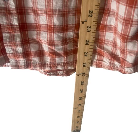 MK Jackson Hole Men's Size Small Orange Plaid Long Sleeve Button Up - Picture 9 of 9